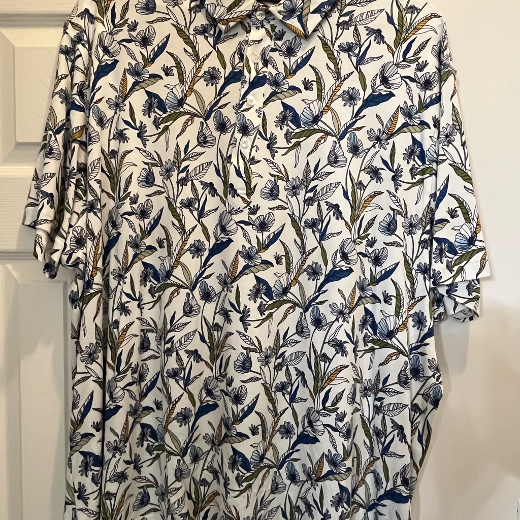 Hart Schaffner Marx Botanical Print Polo Shirt
